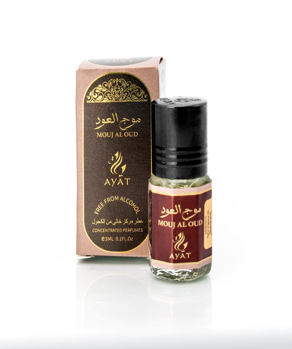 Ayat Mouj Al Oud 3ml Alcohol Free Travel Size Roll On Arabian Perfume Oil