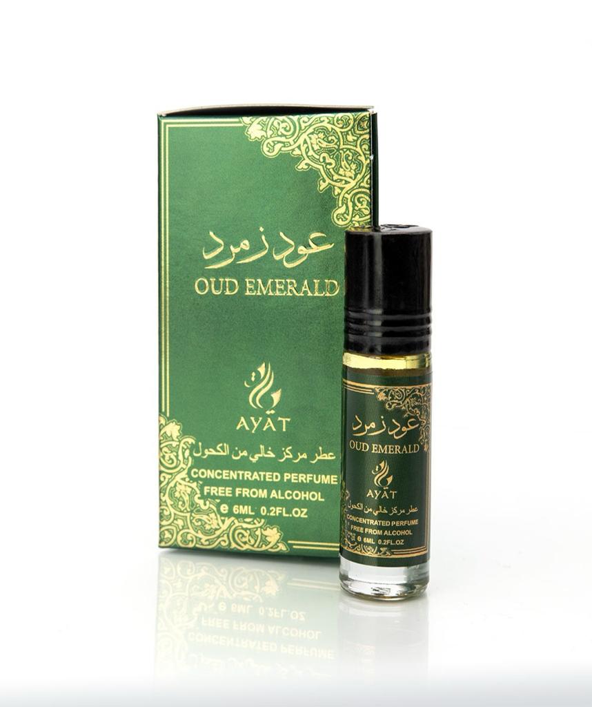 Ayat Oud Emerald 6ml Alcohol Free Travel Size Roll On Arabian Perfume Oil