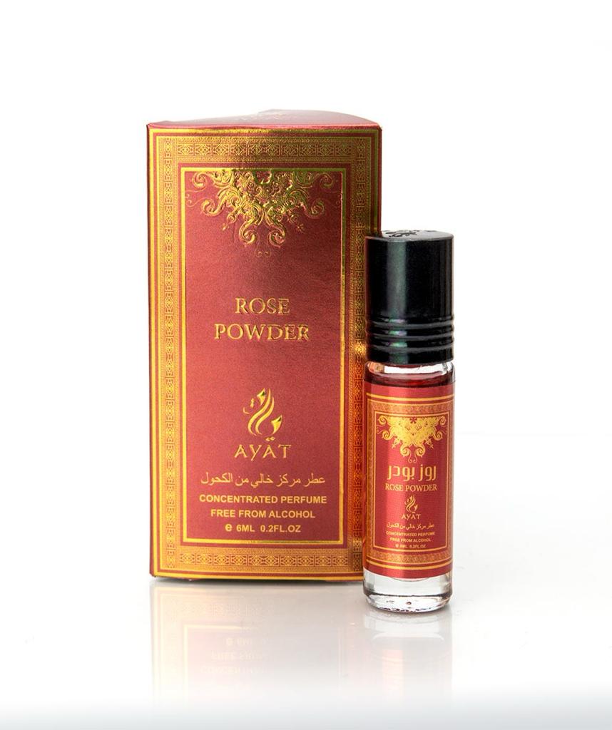 Ayat Rose Powder 6ml Alcohol Free Travel Size Roll On Arabian Perfume Oil