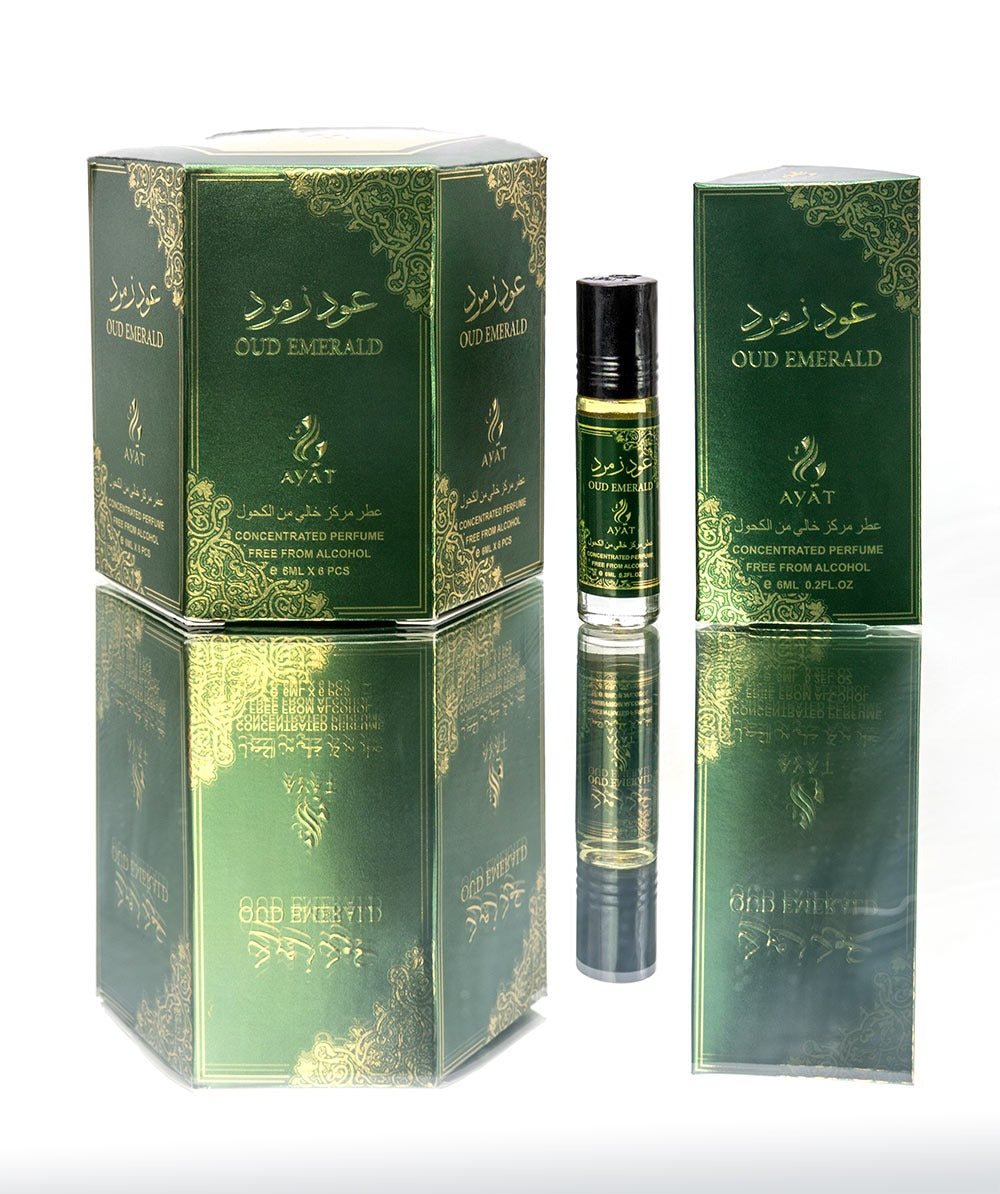 Ayat Oud Emerald 6ml Alcohol Free Travel Size Roll On Arabian Perfume Oil