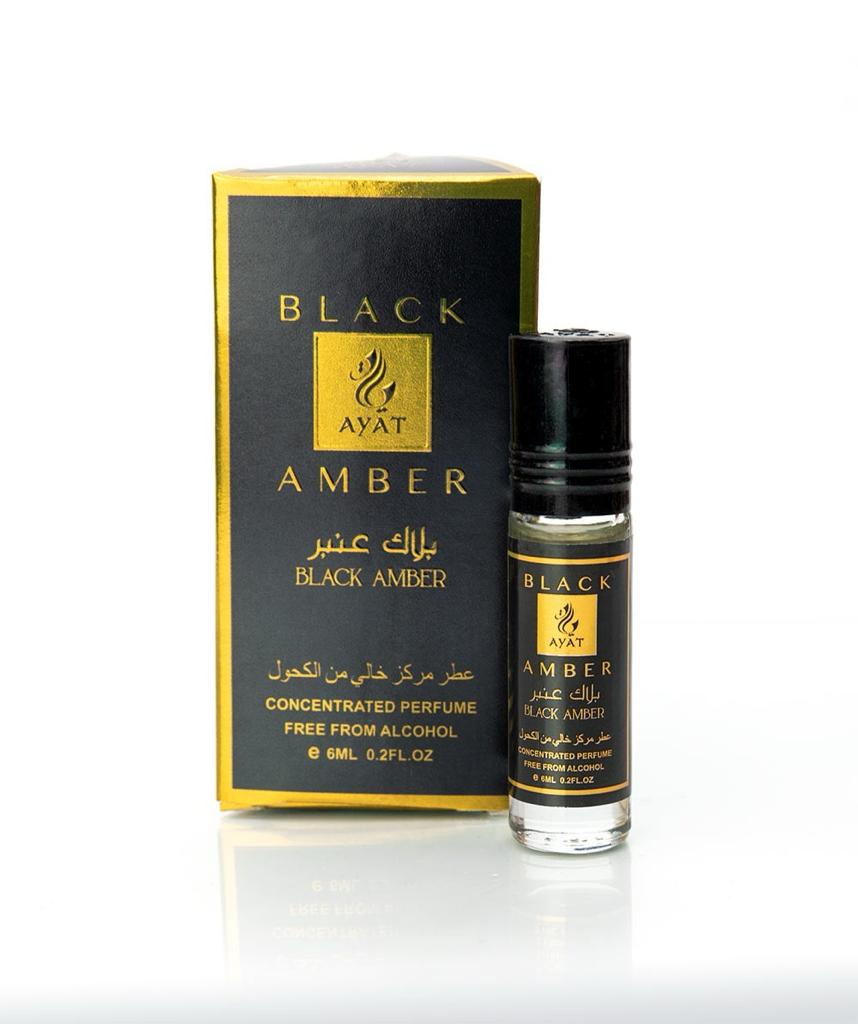 Ayat Black Amber 6ml Alcohol Free Travel Size Roll On Arabian Perfume Oil
