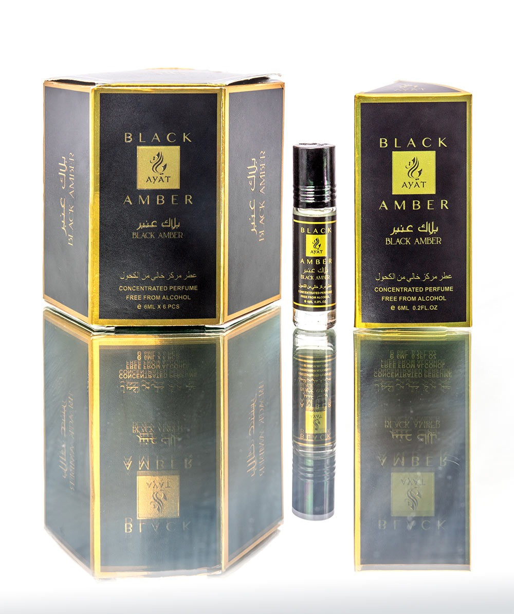 Ayat Black Amber 6ml Alcohol Free Travel Size Roll On Arabian Perfume Oil