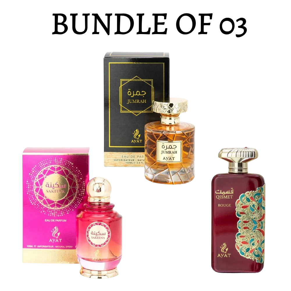 QISMET, SAKEENA, JUMRAH  BUNDLE OF 03